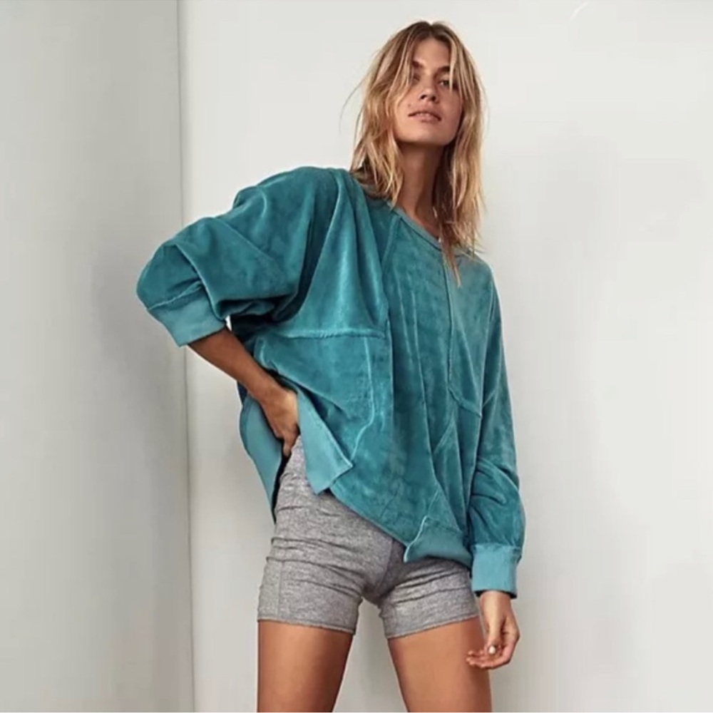 Free People Movement Strive On Sweater In Jewel XS